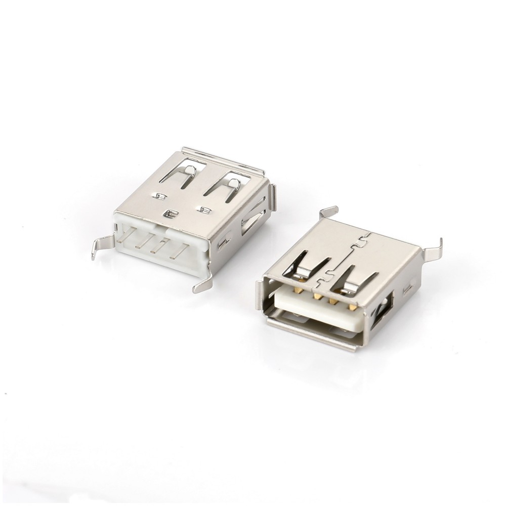 01AS-0102 USB AF 180度插板彎腳有卷邊黃銅端子(常規(guī)包裝)